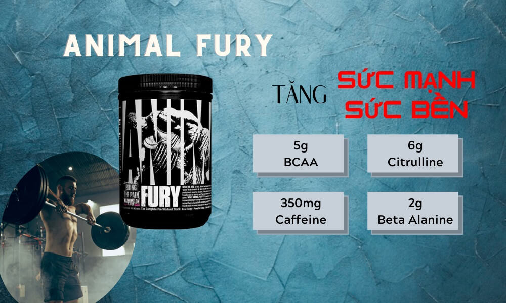 Animal Fury Pre Workout 1 Animal Fury Pre Workout - Tăng Sức Mạnh Sức Bền Vượt Trội