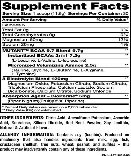 Mutant BCAA 9.7 2 Thành phần và công dụng của Mutant BCAA 9.7